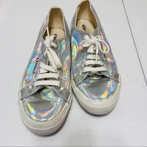 Superga Shoes Superga Iridescent Hologram Silver Sneakers